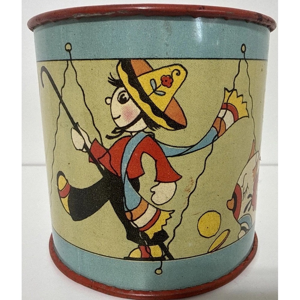 Vintage Coin Bank 1940's-1950's by Fern Bisel Peat Tin Bank Stopper